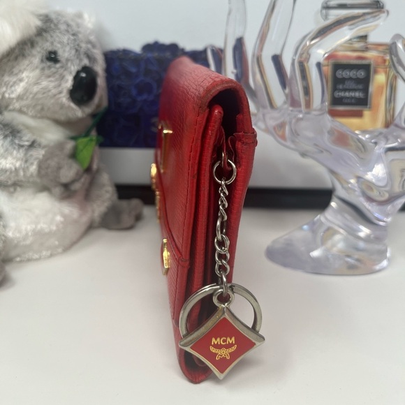 MCM Red Leather Wallets with Gold Accents - Picture 3 of 7